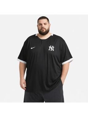 Nike New York Yankees Black and White Baseball Jersey Pullover  4XL